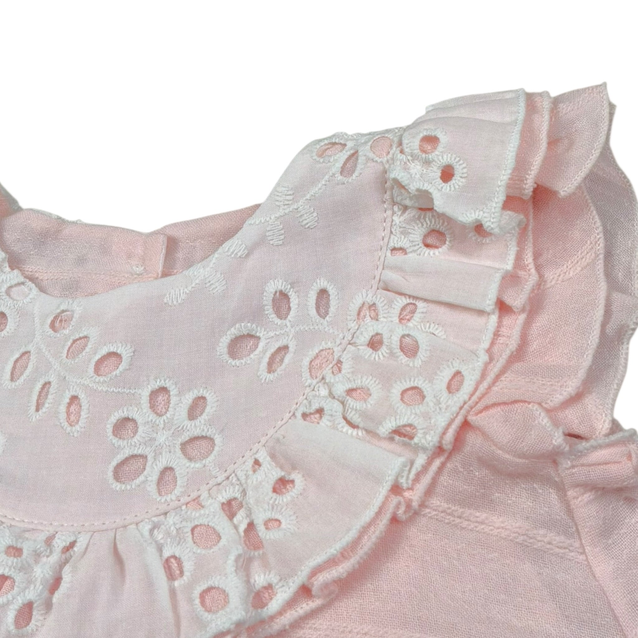 Babyvip Abito Giromanica Tinta Unita con Colletto per Neonata T1394 ROSA BABYVIP 