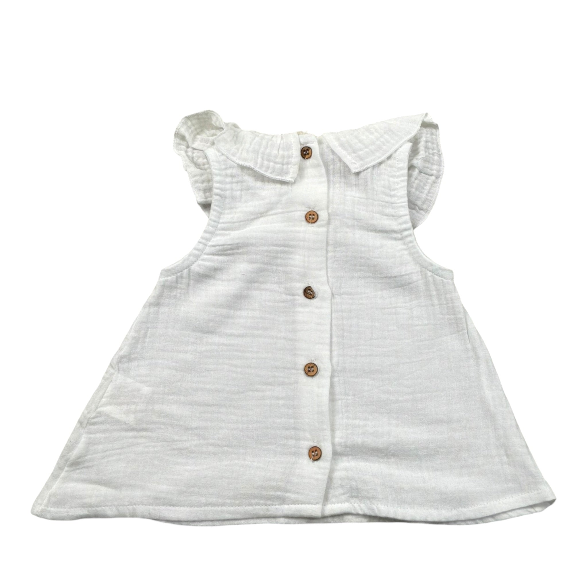 Babyvip Camicia Giromanica Tinta Unita con Colletto per Neonata T1562 BIANCO BABYVIP 
