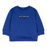 Balmain Felpa Chiusa Girocollo tinta unita con Logo Blu per Bambino BV4550 BLU BALMAIN 