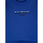 Balmain Felpa Chiusa Girocollo tinta unita con Logo Blu per Bambino BV4550 BLU BALMAIN 