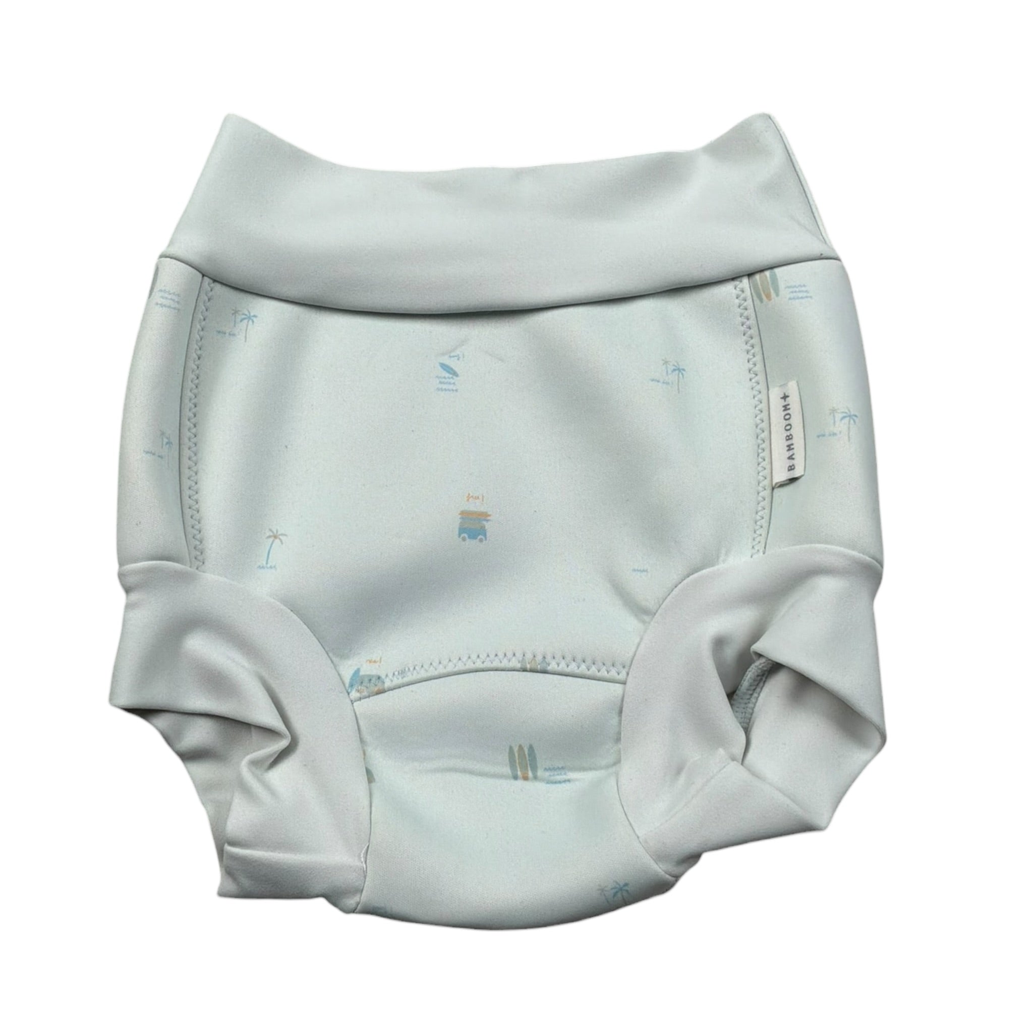 Bamboom+Babies Costume Pannolino Contenitivo Tinta Unita con Stampa per Neonato 7211 AZZURRO BAMBOOM+BABIES 