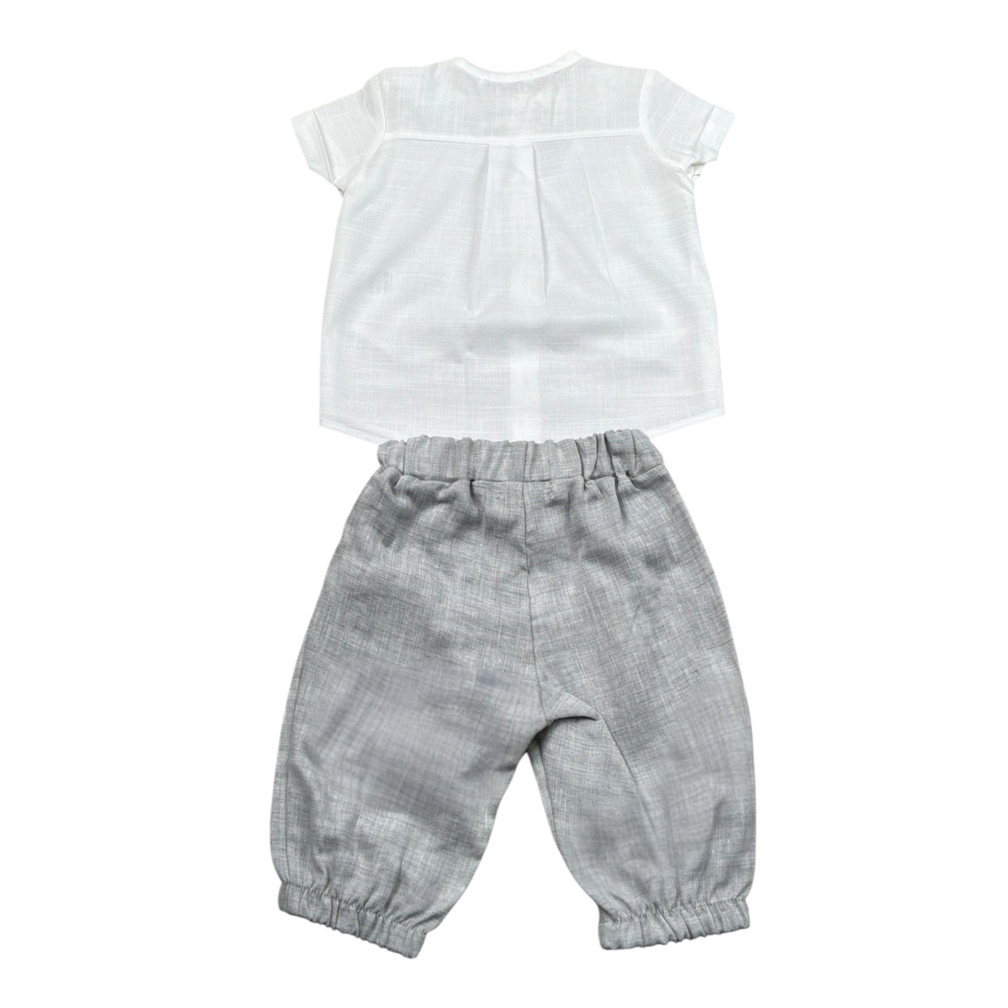 Barcellino Completo 2 Pezzi Camicia-Pantalone per Neonato 100107 BIANCO BARCELLINO 