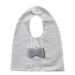 Barcellino Bavetta Tinta Unita con Papillon Applicato per Neonato 120106X BIANCO BARCELLINO 