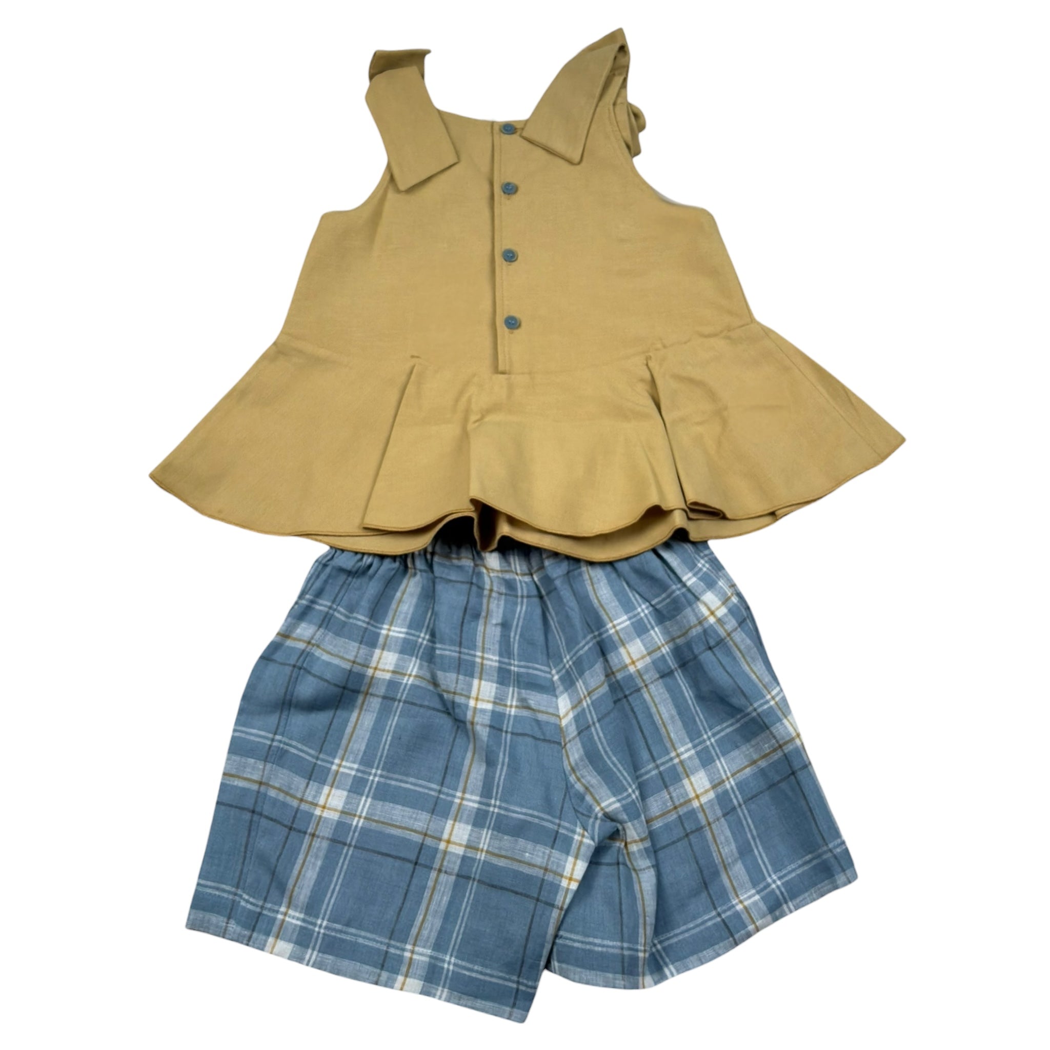 Barcellino Completo 2 Pezzi Camicia-Short per Bambina 120615 SENAPE BARCELLINO 