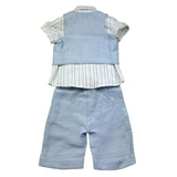 Barcellino Completo 4 Pezzi Camicia-Bermuda-Gilet-Papillon per Neonato 120814 AZZURRO BARCELLINO 