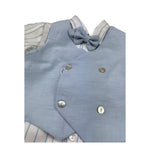 Barcellino Completo 4 Pezzi Camicia-Bermuda-Gilet-Papillon per Neonato 120814 AZZURRO BARCELLINO 