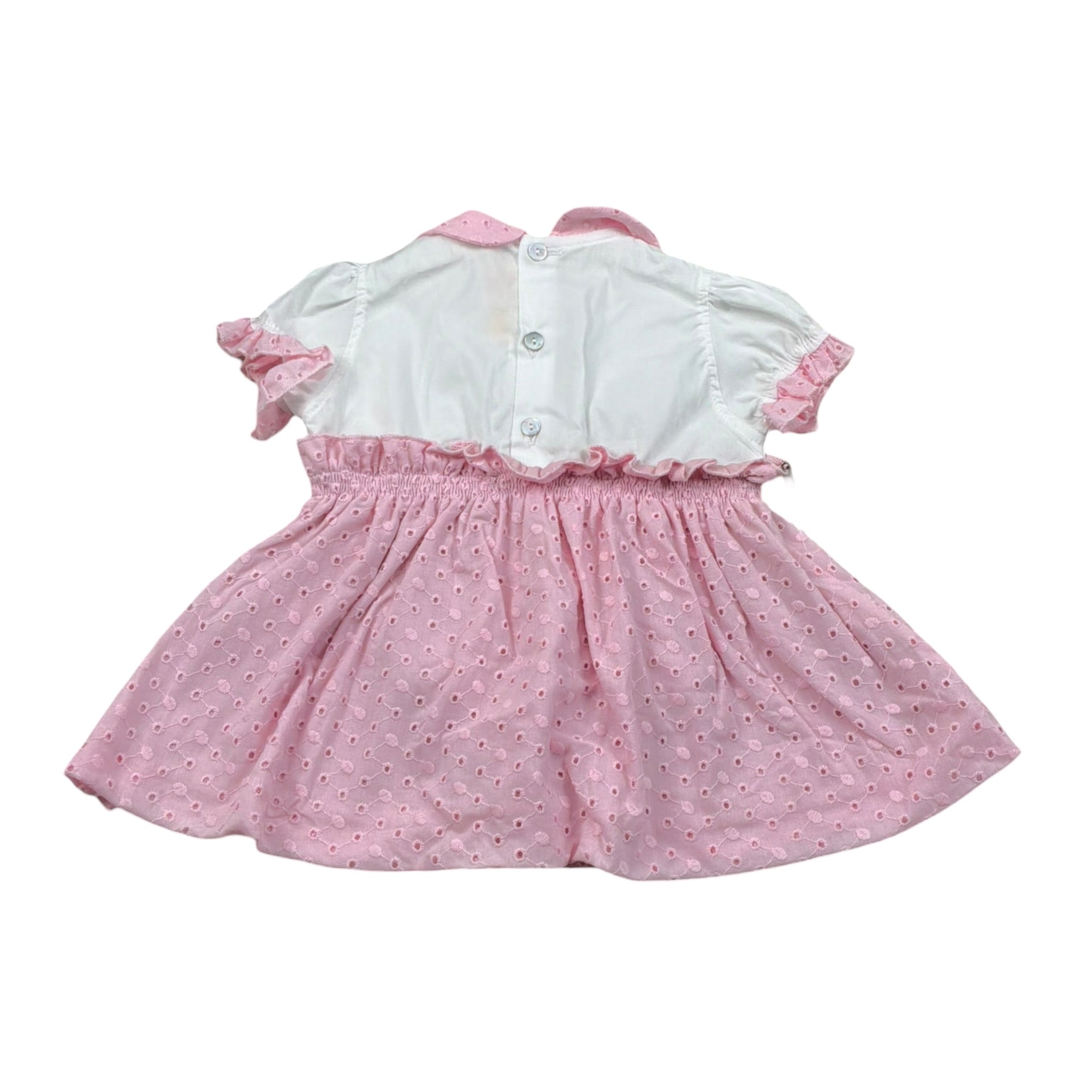 Bear Pagliaccetto Bicolore Traforato per Neonata CARLOTTA BIANCO/ROSA BEAR 
