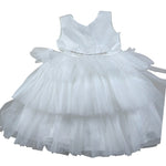 Bella Brilli Abito Cerimonia Tinta Unita con Tulle per Bambina 22 BIANCO BELLA BRILLI 