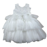 Bella Brilli Abito Cerimonia Tinta Unita con Tulle per Bambina 22 BIANCO BELLA BRILLI 
