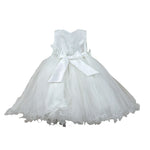 Bella Brilli Abito Cerimonia Tinta Unita Giromanica per Bambina BB902548 BIANCO BELLA BRILLI 