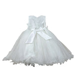 Bella Brilli Abito Cerimonia Tinta Unita Giromanica per Bambina BB902548 BIANCO BELLA BRILLI 