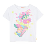 Billieblush T-Shirt Tinta Unita con Brillantini per Bambina U20924 BIANCO BillIEBLUSH 