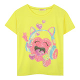Billieblush T-Shirt Tinta Unita con Brillantini per Neonata U20924N GIALLO BillIEBLUSH 