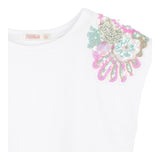 Billieblush Canotta Tinta Unita con Paillettes per Neonata U20994N BIANCO BillIEBLUSH 