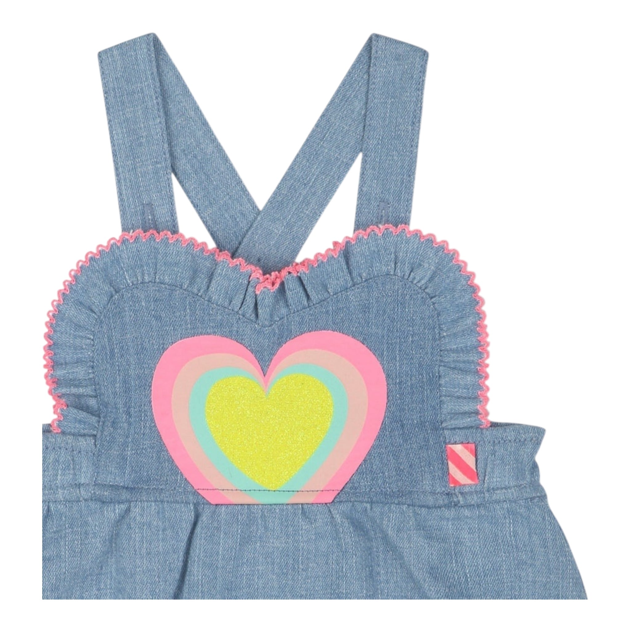 Billieblush Pagliaccetto In Denim Tinta Unita con Stampa per Neonata U21005 AZZURRO BillIEBLUSH 