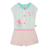 Billieblush Tuta Intera Tricolore con Bottoni Mezza Manica per Neonata U21028 BIANCO BillIEBLUSH 