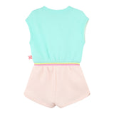 Billieblush Tuta Intera Tricolore con Bottoni Mezza Manica per Neonata U21028 BIANCO BillIEBLUSH 