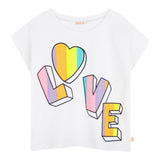 Billieblush T-Shirt Tinta Unita con Stampa Brillantini per Neonata U21036X BIANCO BillIEBLUSH 