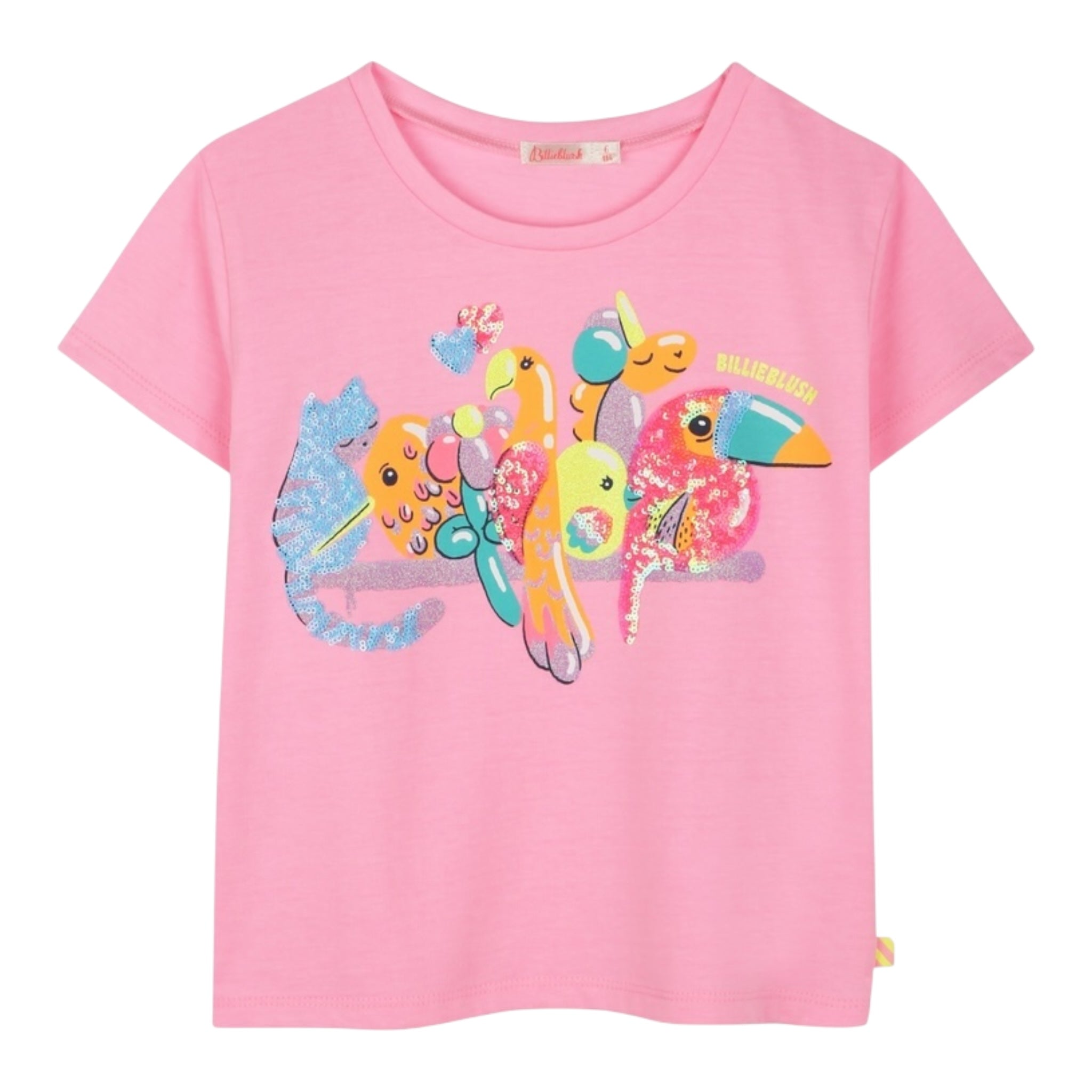 Billieblush T-Shirt Tinta Unita con Brillantini per Bambina U21058J ROSA BillIEBLUSH 