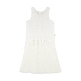 Billieblush Abito Tinta Unita con Fiori Giromanica per Bambina U21132J BIANCO BillIEBLUSH 