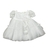Bimbalo' Abito Cerimonia tinta unita con Tulle Bianco per Neonata 7637 BIANCO BIMBALO' 