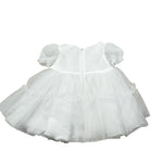 Bimbalo' Abito Cerimonia tinta unita con Tulle Bianco per Neonata 7637 BIANCO BIMBALO' 