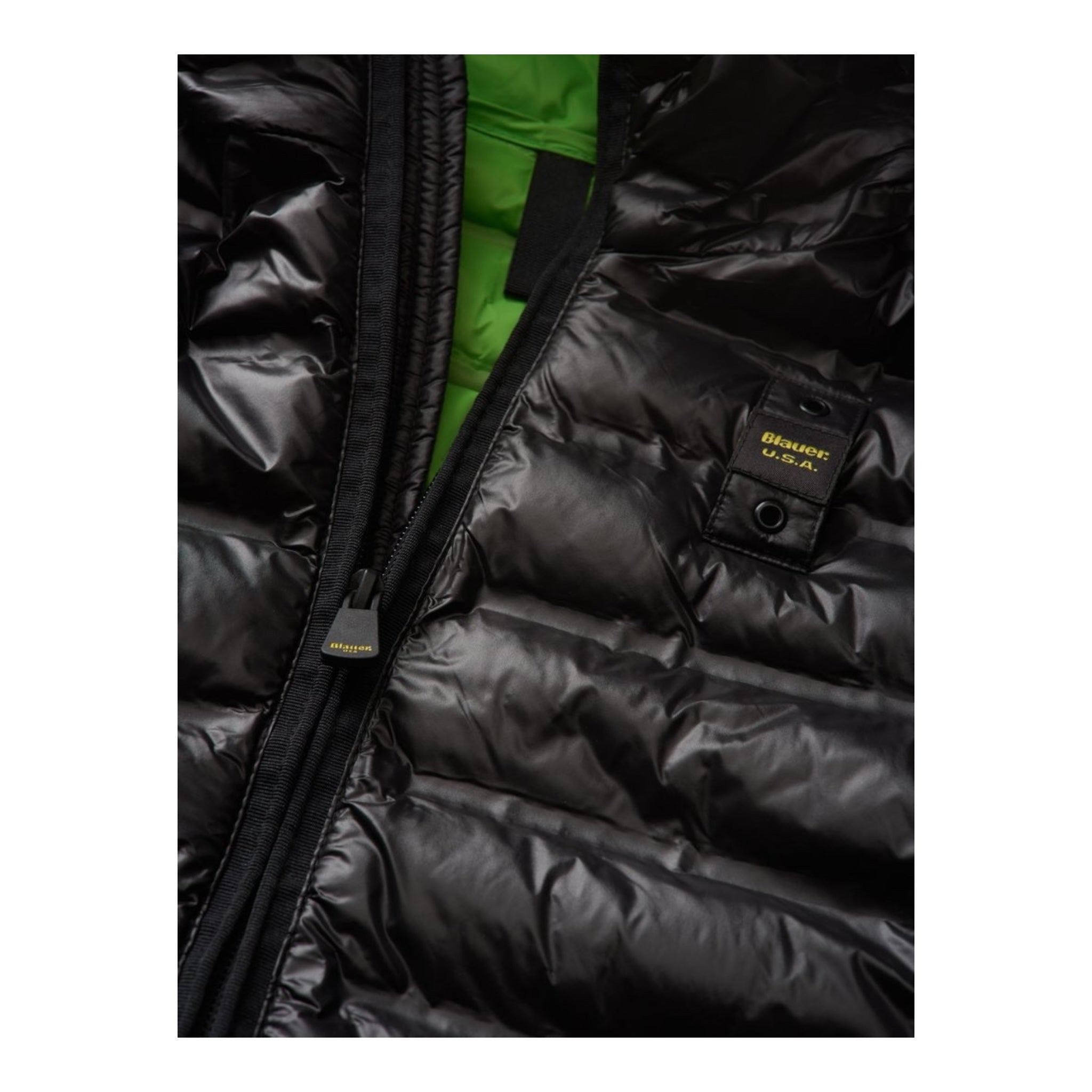 Blauer Giubbino Tinta Unita con Zip E Cappuccio per Bambino 24BLKC02365 NERO BLAUER 