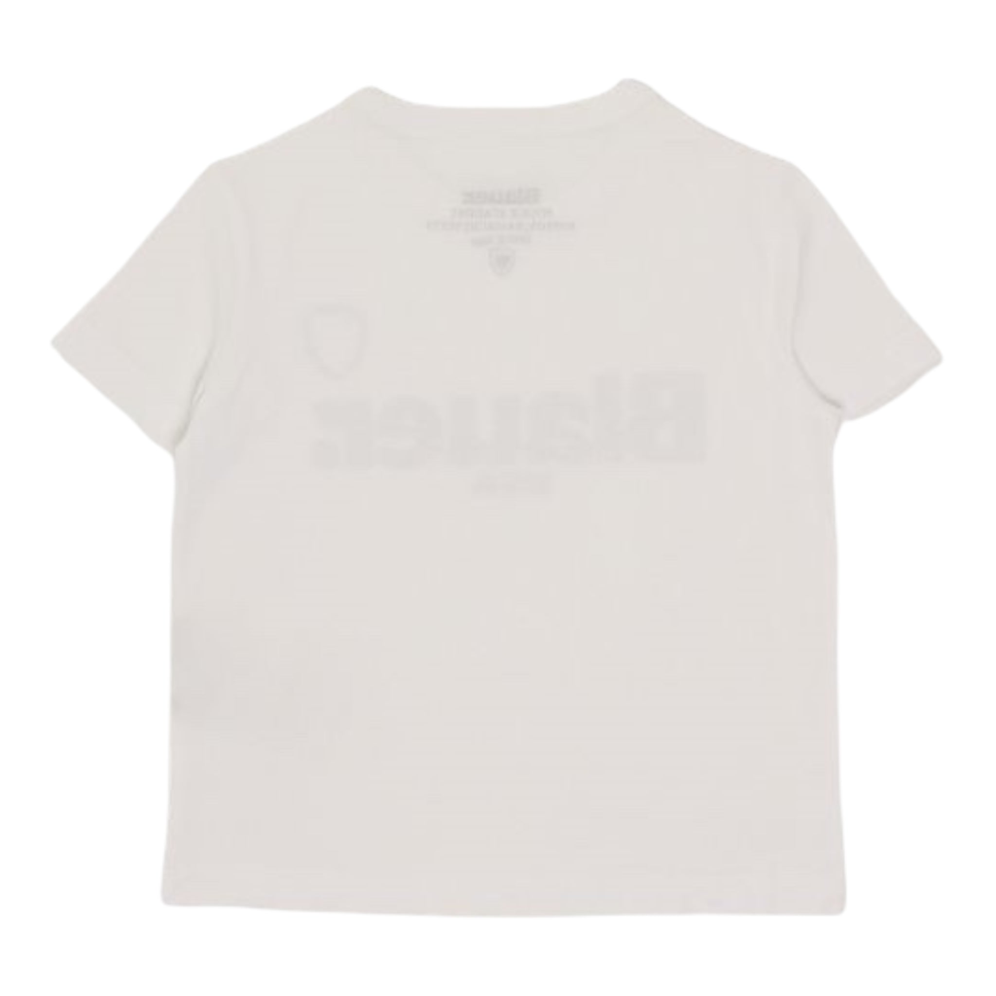 Blauer T-Shirt Giricollo Tinta Unita con Stampa per Bambino 24SBLKH02507 BIANCO BLAUER 