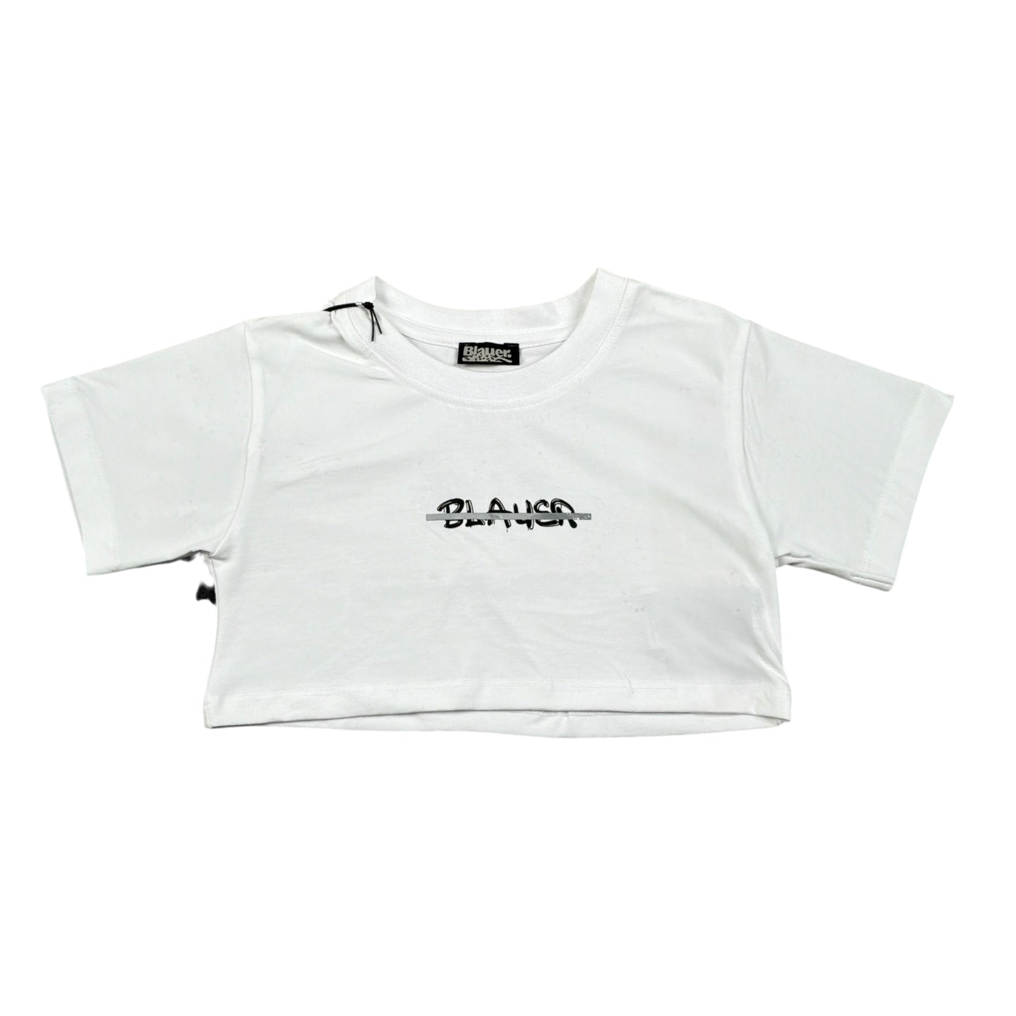 Blauer T-Shirt Girocollo Tinta Unita con Stampa per Bambina 25SBLGH02550X BIANCO BLAUER 