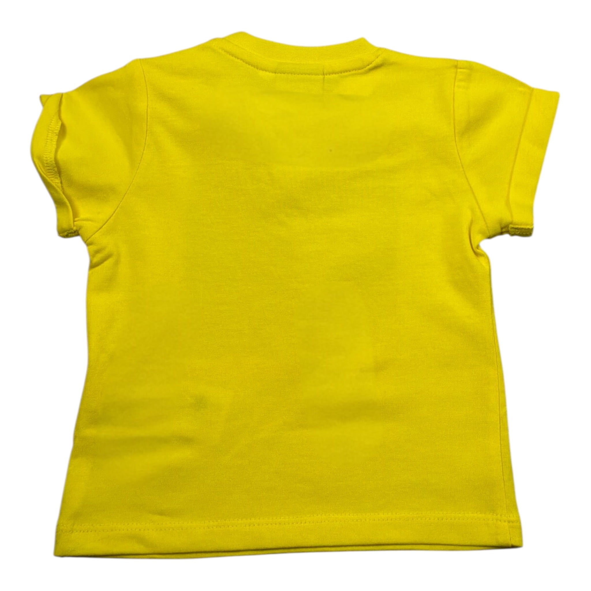 Boss T-Shirt Girocollo Tinta Unita con Stampa per Neonato J05912 GIALLO BOSS 