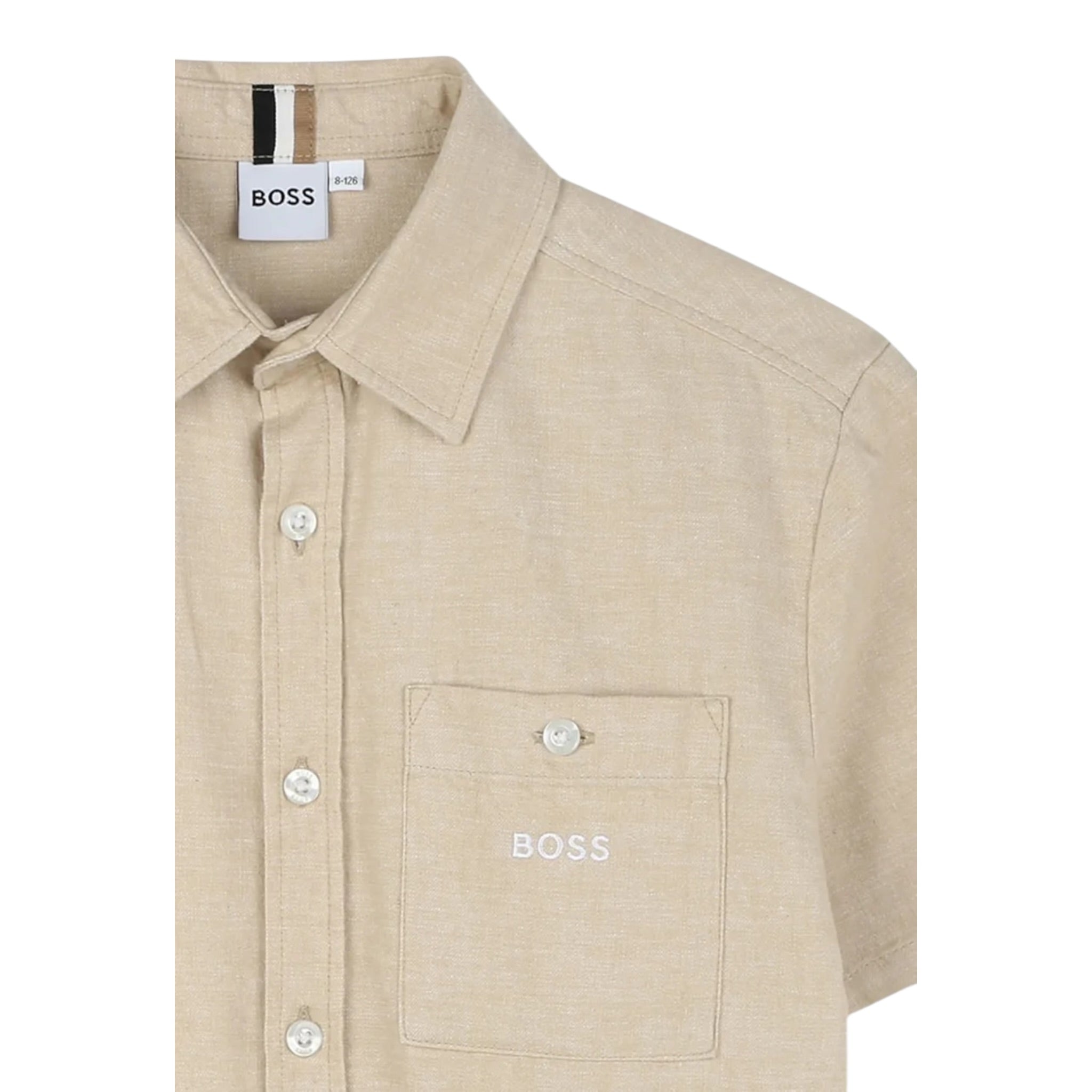 Boss Camicia Mezza Manica Tinta Unita per Bambino J52008X BEIGE BOSS 