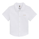Boss Camicia Mezza Manica Tinta Unita per Neonato J52092X BIANCO BOSS 