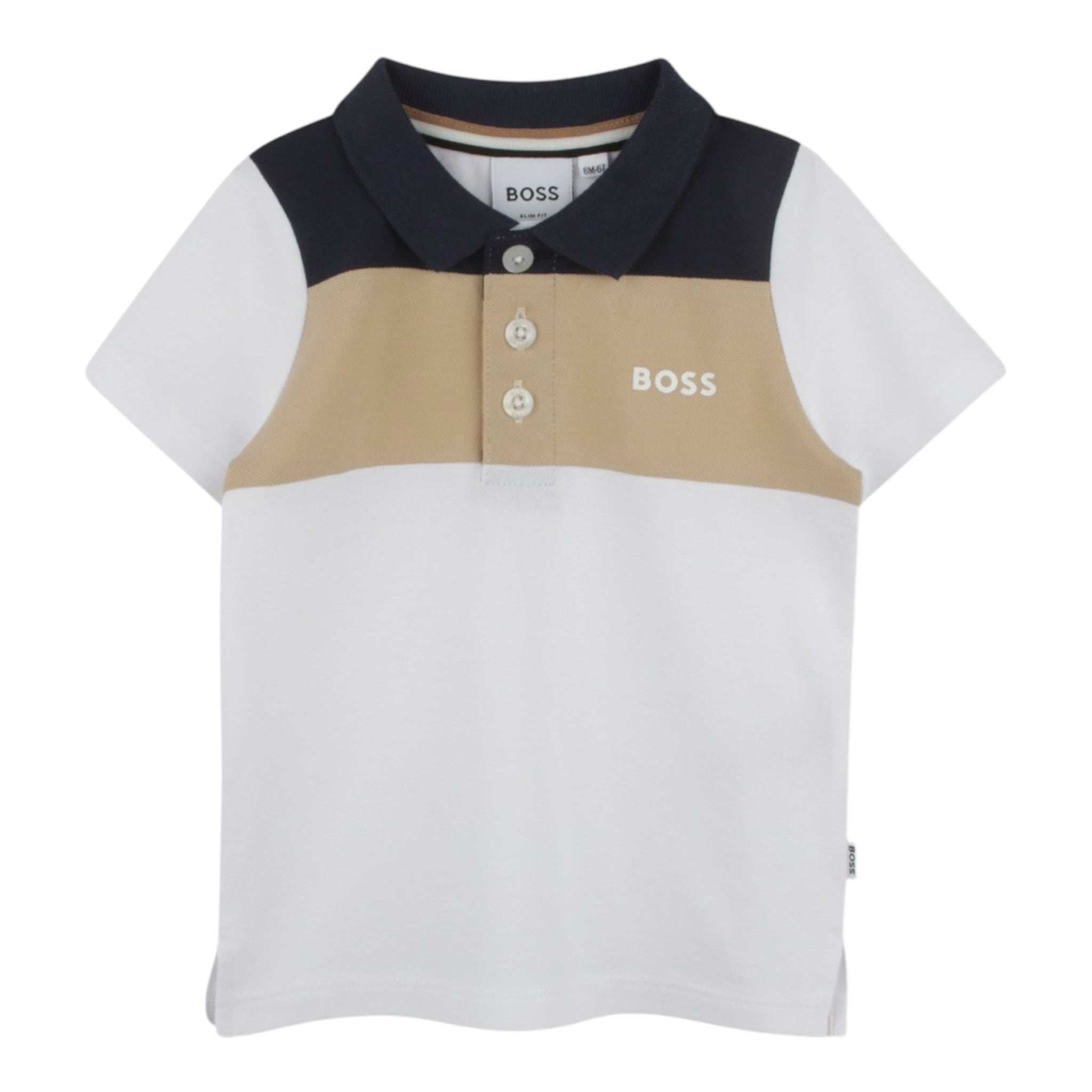 Boss Polo Mezza Manica Tinta Unita per Neonato J52098 BIANCO BOSS 