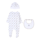Boss Completo 3 Pezzi Tutina-Bavetta-Cappelli per Neonato J52175 BIANCO BOSS 