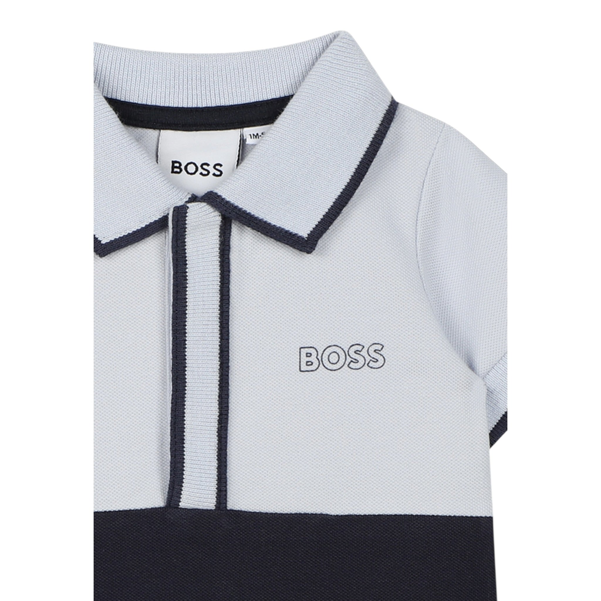 Boss Pagliaccetto Mezza Manica Bicolore per Neonato J52207 BLU BOSS 