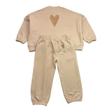 Caffe' D'Orzo Completo 2 Pezzi Tinta Unita Felpa-Pantalone per Bambina ZW4A30 BEIGE CAFFE' D'ORZO 