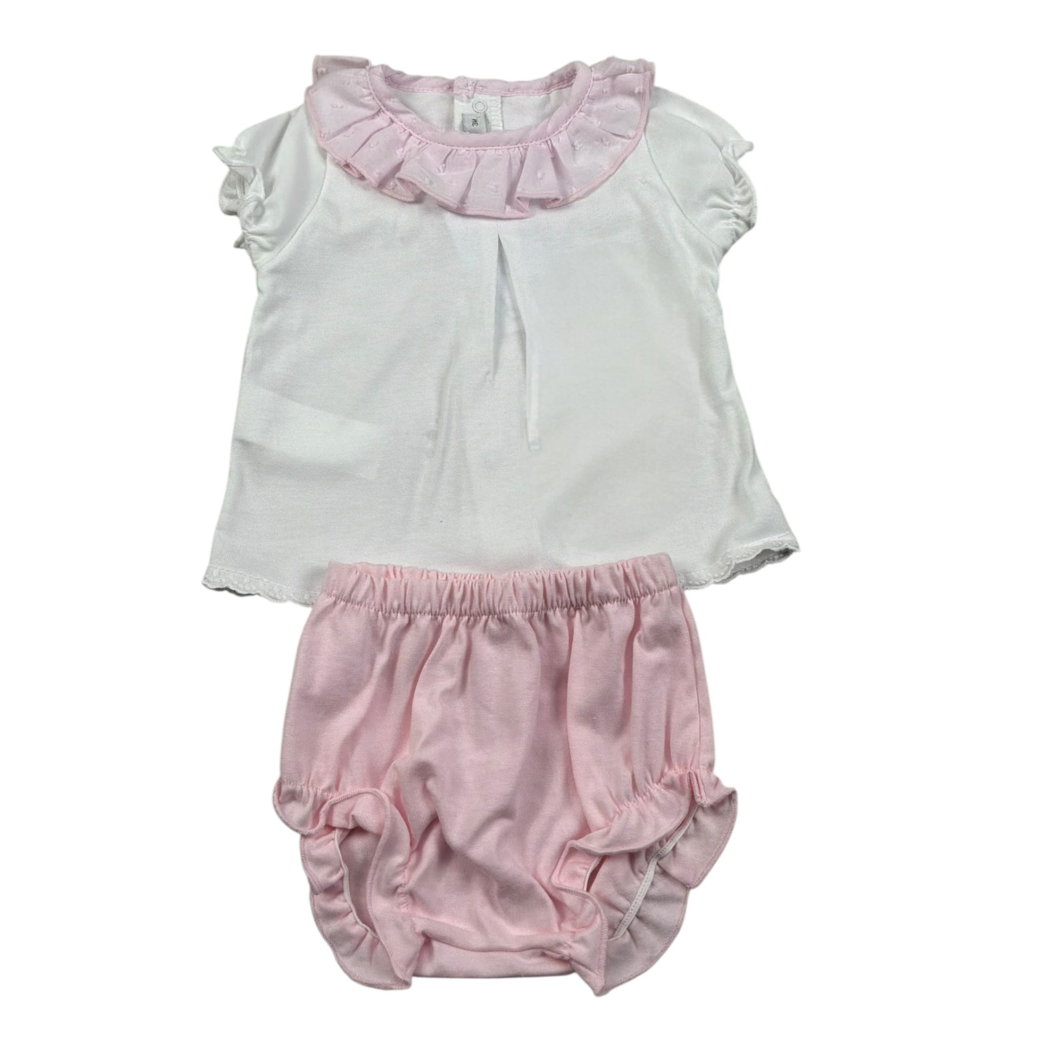 Calamaro Completo 2 Pezzi T-Shirt-Culotte per Neonata 11101 BIANCO/ROSA CALAMARO 