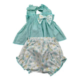 Calamaro Completo 2 Pezzi Camicia-Culotte per Neonata 11120 VERDE ACQUA CALAMARO 