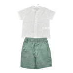 Calamaro Completo 2 Pezzi Camicia-Bermuda Bicolore per Bambino 11154J BIANCO/VERDE CALAMARO 
