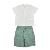Calamaro Completo 2 Pezzi Camicia-Bermuda Bicolore per Bambino 11154J BIANCO/VERDE CALAMARO 