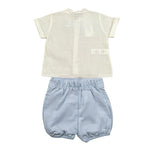 Calamaro Completo 2 Pezzi Camicia-Bermuda Bicolore per Neonato 17972N BIANCO/AZZURRO CALAMARO 
