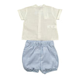 Calamaro Completo 2 Pezzi Camicia-Bermuda Bicolore per Neonato 17972N BIANCO/AZZURRO CALAMARO 