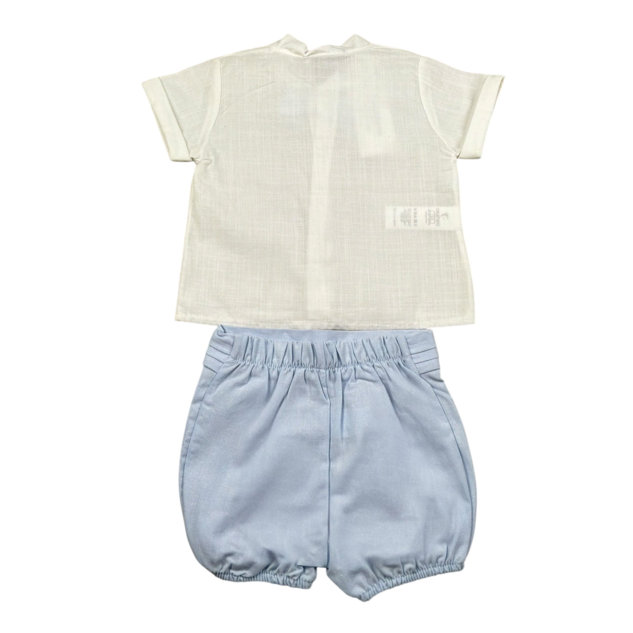 Calamaro Completo 2 Pezzi Camicia-Bermuda Bicolore per Neonato 17972N BIANCO/AZZURRO CALAMARO 