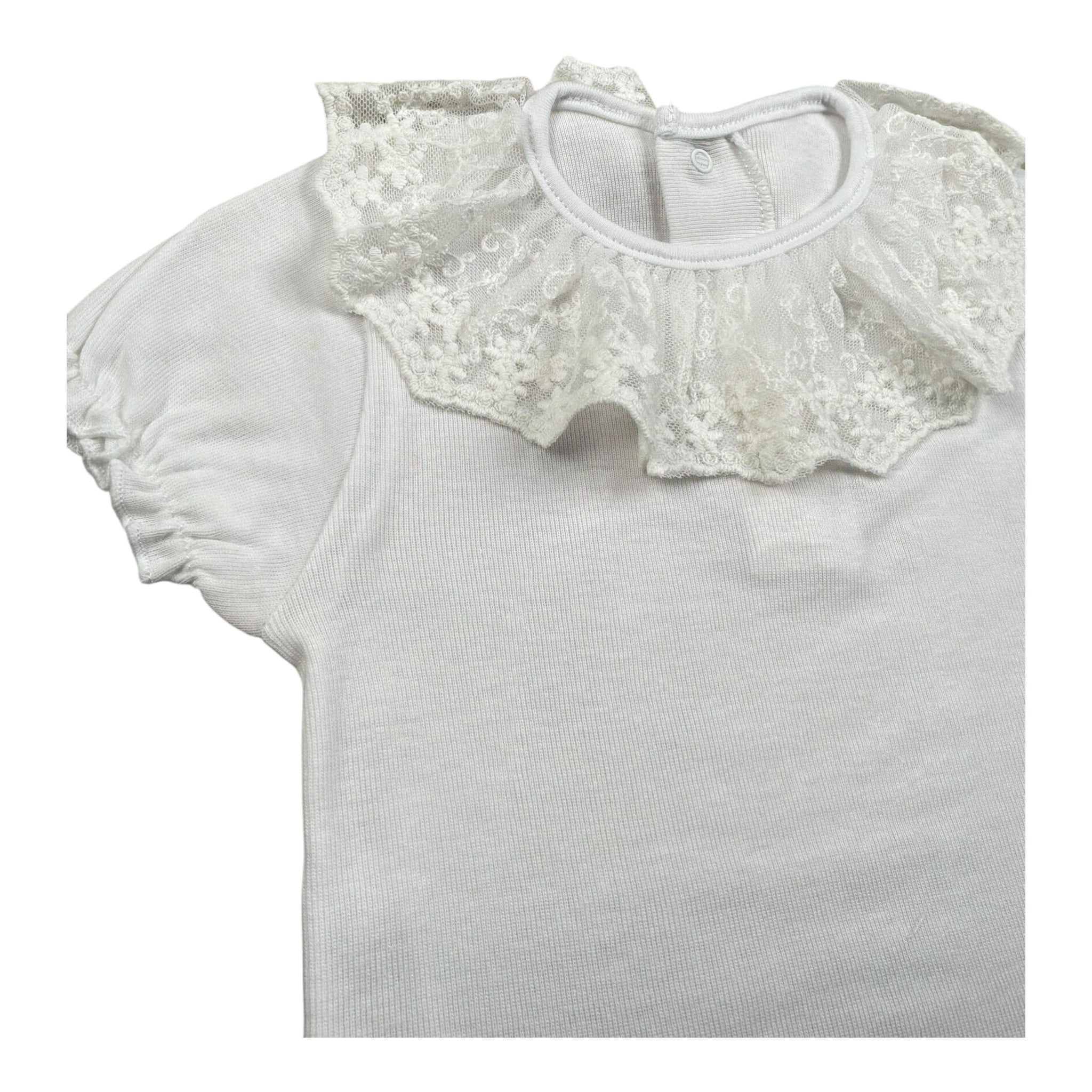 Calamaro Body Mezza Manica Tinta Unita con Colletto per Bambina 19109J BIANCO CALAMARO 