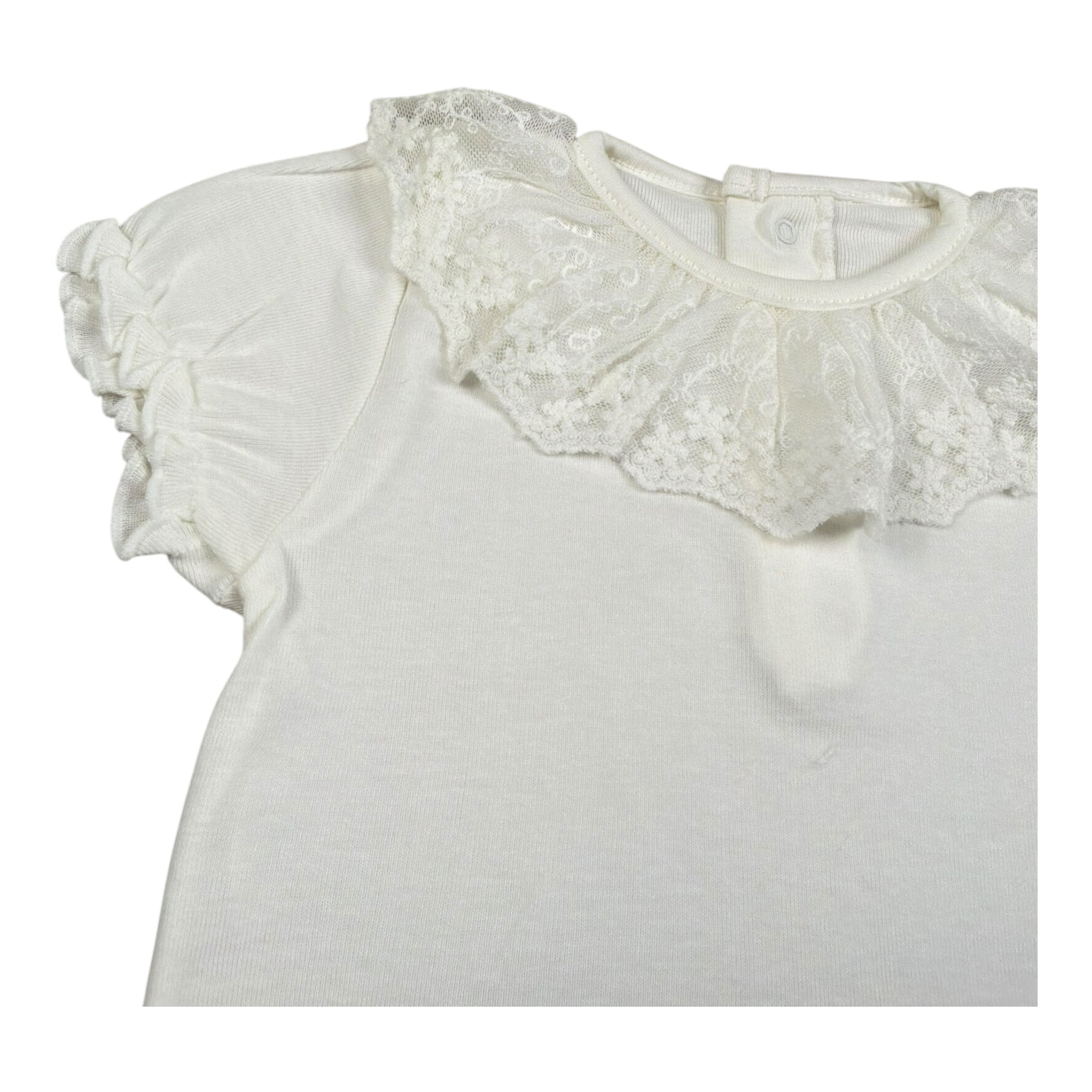 Calamaro Body Mezza Manica Tinta Unita con Colletto per Bambina 19109J PANNA CALAMARO 