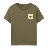 Calvin Klein T-Shirt Girocollo Tinta Unita con Stampa per Bambino IBO2351T VERDE CALVIN KLEIN 