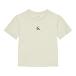 Calvin Klein T-Shirt Girocollo Tinta Unita con Logo per Bambino IG0IG02136 BIANCO CALVIN KLEIN 