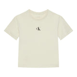 Calvin Klein T-Shirt Girocollo Tinta Unita con Logo per Bambino IG0IG02136 BIANCO CALVIN KLEIN 