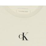 Calvin Klein T-Shirt Girocollo Tinta Unita con Logo per Bambino IG0IG02136 BIANCO CALVIN KLEIN 