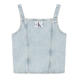 Calvin Klein Top In Denim tinta unita Azzurro per Bambina IG0IG02389 AZZURRO CALVIN KLEIN 